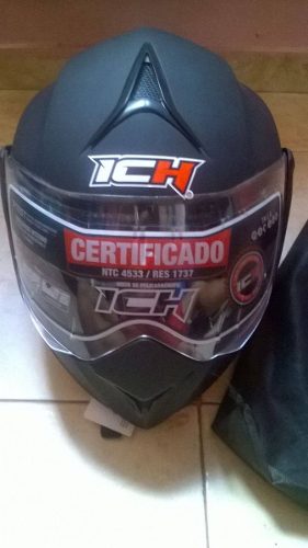 Casco Ich Doble Visor Modelo  Negro Mate Talla M