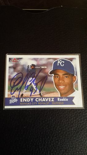 Ub Endy Chavez Autografo Barajita Fleer Rookie