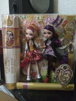 Ever After High Twin Pack Apple White Y Raven Queen. 2 X 1