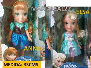 Princesa Disney Anna Y Elsa 100% Original Cad/uno 33cms