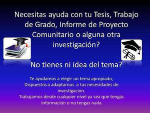 Asesorías Para Tesis, Proyectos De Grado Y Cualquier