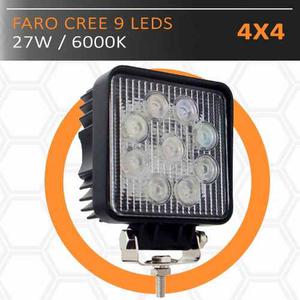 Faro 9 Leds Avec 4 Pulgadas 27w 4x4 Ip67 Off Road