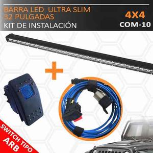 Kit Barra Ultra Slim 90w Led 32 + Ramal Switch Com10