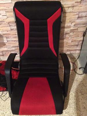 Silla Para Videojuegos (con Altavoz 2.1), Color Negro Y Rojo