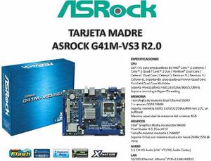 Vendo Tarjeta Madre Asrock G41-vs3