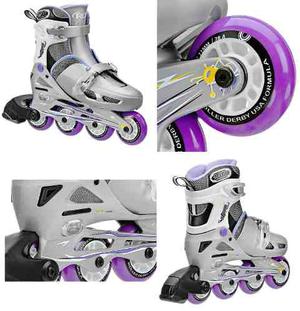 Patines En Linea Roller Derby Para Niña Pequeño Ajustable