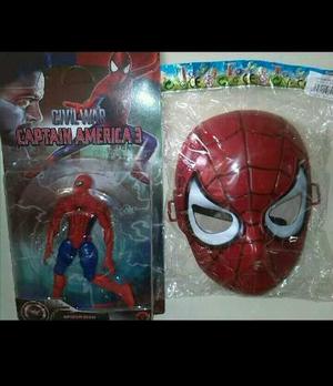 Combo Muñeco Mas Mascara Avengers, Spiderman, Ironman