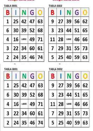 Cartones De Bingo En Pdf Para Imprimir
