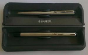 Boligrafos Parker Set En Acero Con Clip Platiado Original