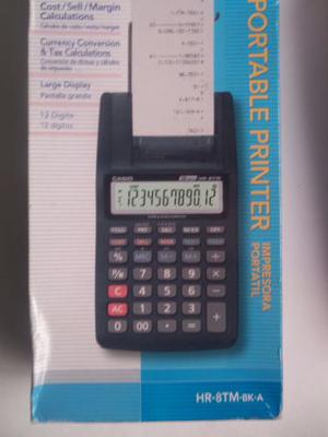 Calculadora Casio Hr-8tm-bk-a Negra 12digitos Original