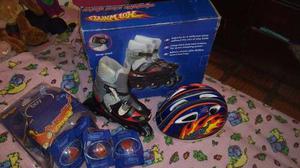 Patines En Linea Hot Wheel Ajustables De T/30 A T/33