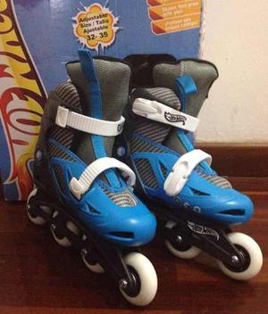 Patines Hot Wheels En Línea. Ajustables Talla 