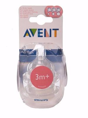 Set De 2 Tetinas Avent Classic, +3 M, Para Liquidos Espesos