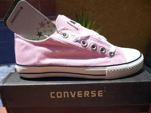 Zapatos Converse All Star Rosados Clásicos Lona Tela Unisex