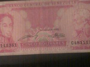 Billete De 5 Bolivares De 29 Enero  Serie B11