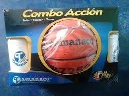 Combo De Basket Tamanaco Balón Inflador Termo Original