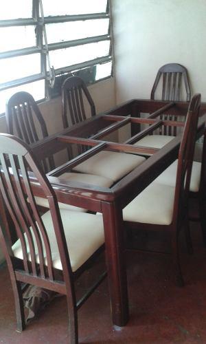 Comedor De 6 Puestos De Madera Caoba