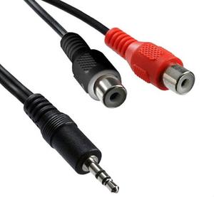 Cable De Audio Jack 3.5mm Macho A 2 Rca Hembra 1.7 Mts