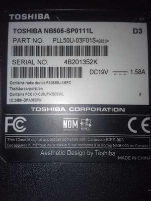 Laptop Toshiba Nb505,repuestos Varios