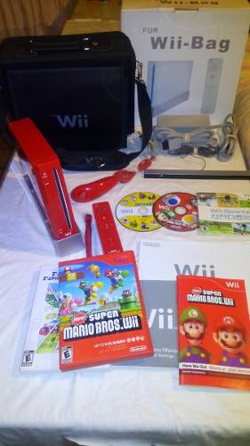 Consola De Wii Original Poco Uso Con Su Bolso Para Traslado