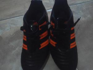 Tacos Adidas Predator Negros Con Naranja Talla 38