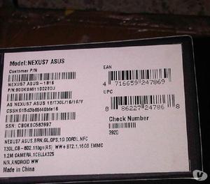 Vendo NUEVA SELLADA Tableta de 7" modelo nexus 7 2012 16 gb