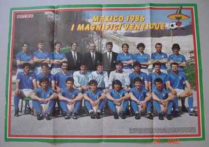 Afiche Selección De Italia Mundial México 86