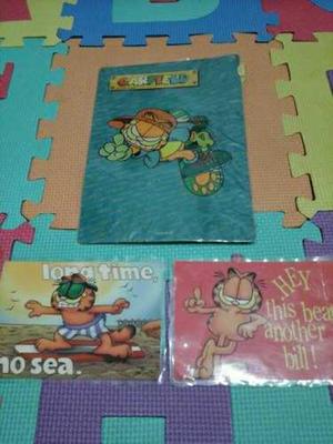 Combo Coleccionable Garfield Postales Y Tabla De Multiplicar