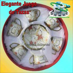 Elegante Juego Tazas 12 Pzas Regalo Hogar 6 Tazas + 6 Platos