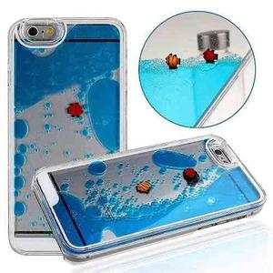 Funda 3d Liquida Con Color Y 2 Peces Iphone 6/6s Plus