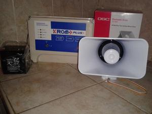 Kit Energizador Krom(10km) Con Control+sirena 30watt+bteria