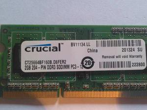 Memoria Ram Ddr3 De 2gb Para Lapto 100% Garantizadas...