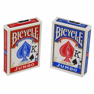 Cartas Bicycle Deck Jumbo Nylon Poker/magia Rojas Y Azul