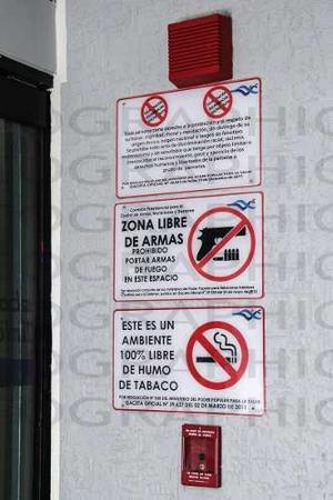 Aviso Señalizacion Legal Prohibido Fumar Porte De Armas Ect