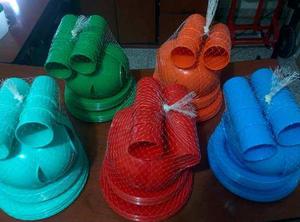 Vajilla Plastica 24 Piezas Playa, Camping Hogar