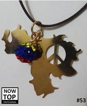 Collar Ajustable Venezuela Paz Y Bola Fuego Tricolor /nowtop