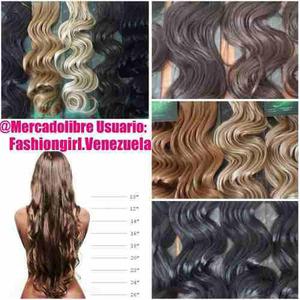 Extensiones Naturales 100% 25pulgadas 3 Cortinas Quita Y Pon