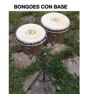 Bongoes De Madera Con Base.