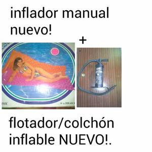 Vendo Inflador Manual + Colchon Inflable / Flotador
