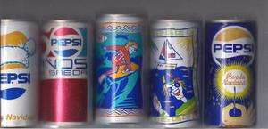 Latas Refresco Pepsi,hit,seven Up,maltin Polar.vacias.