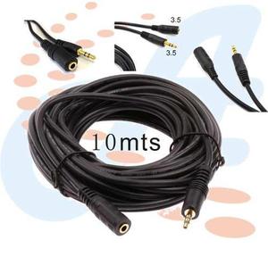 Cable Audio Extensión 3.5mm Plug 10 Metros Macho A Hembla