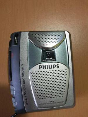 Grabadora Periodista Portatil Cassete Grande Philips Usada
