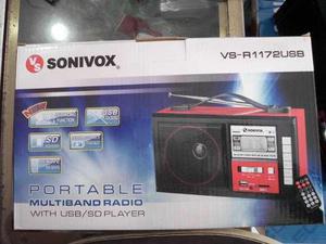 Radio Multibanda Portable Sonivox Usb,sd,recargable,control