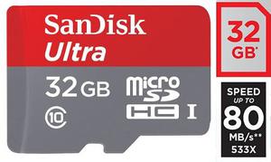 Memoria Micro Sd 32gb Sandisk Ultra Rápida 80mb/s Original