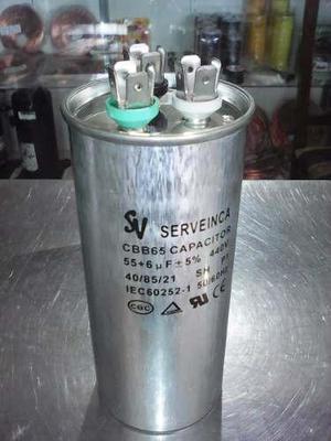 Capacitador 55+6 Uf+5%440vt 3 Pines