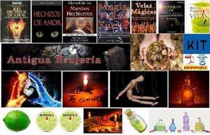 Kit Hechizos, Brujería, Magia, Vudú, Amarres+ 80 Libros