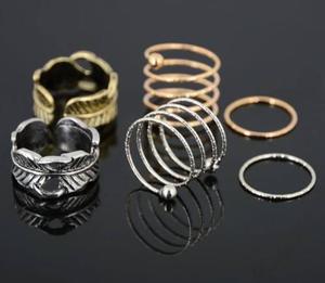 Set De 3 Anillos Midi Ring Moda Preferida Accesorio Mujer Dt