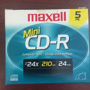 Mini Cd-r Maxell Cajita De 5 Cd. 24x 210mb 24minuto