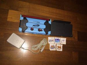 Nintendo Ds 3d + Forro Protector Nerf + Cargador+5juegos