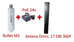 Ubiquiti Bullet M2 Hp + Poe 24v + Antena Wts 17dbi